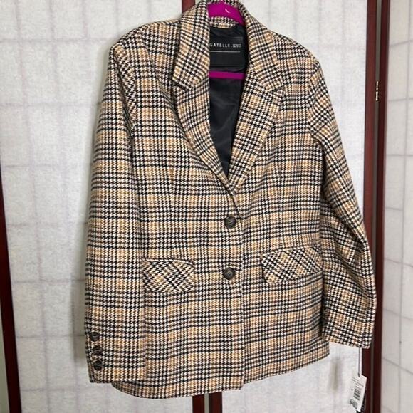 NWT BAGATELLE NYC PLAID BLAZER SIZE M - Picture 2 of 9